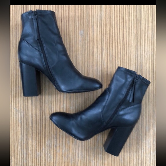 Rebecca Minkoff Black Bojana Block Heel Booties 9.5 - Picture 6 of 10